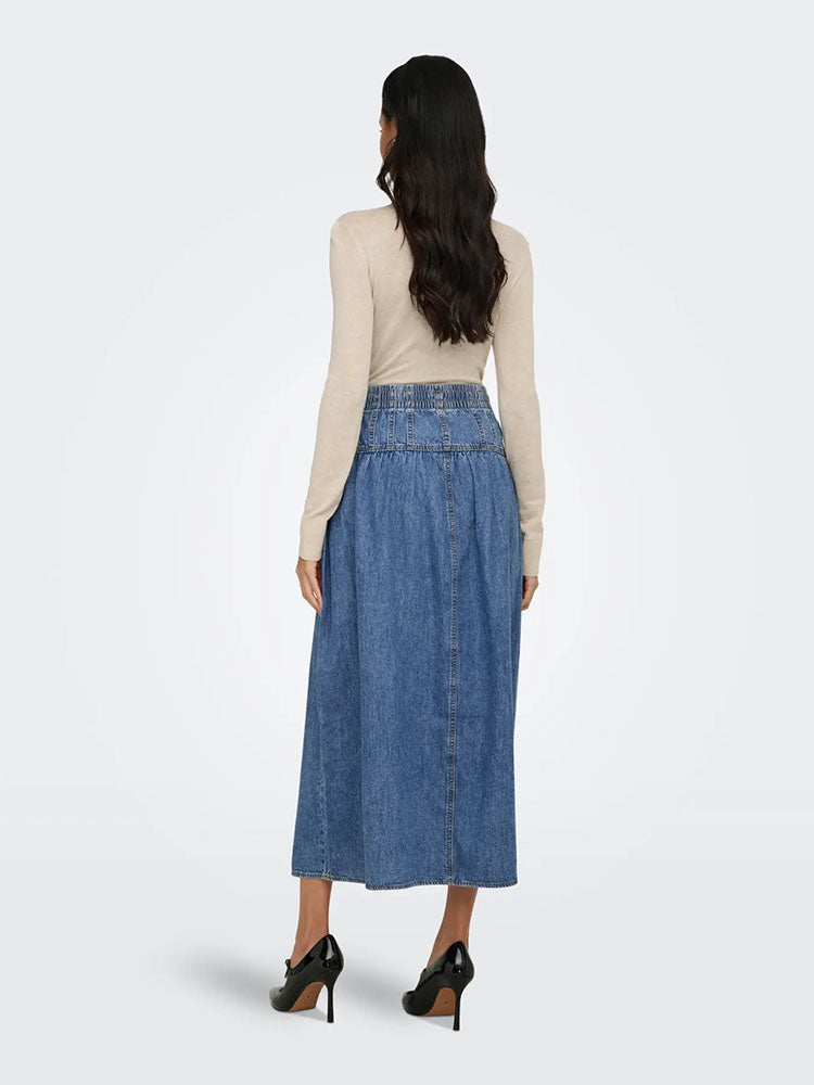 Onllyra Denim Maxi Skirt-Medium Blue Denim
