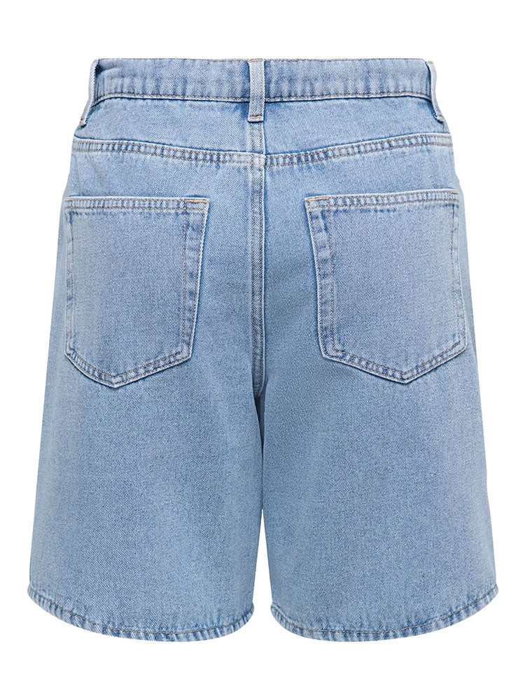 Onlhope High Waist Wide String Shorts-Light Blue Denim