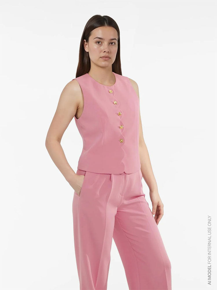 Viiris Waistcoat-Sea Pink
