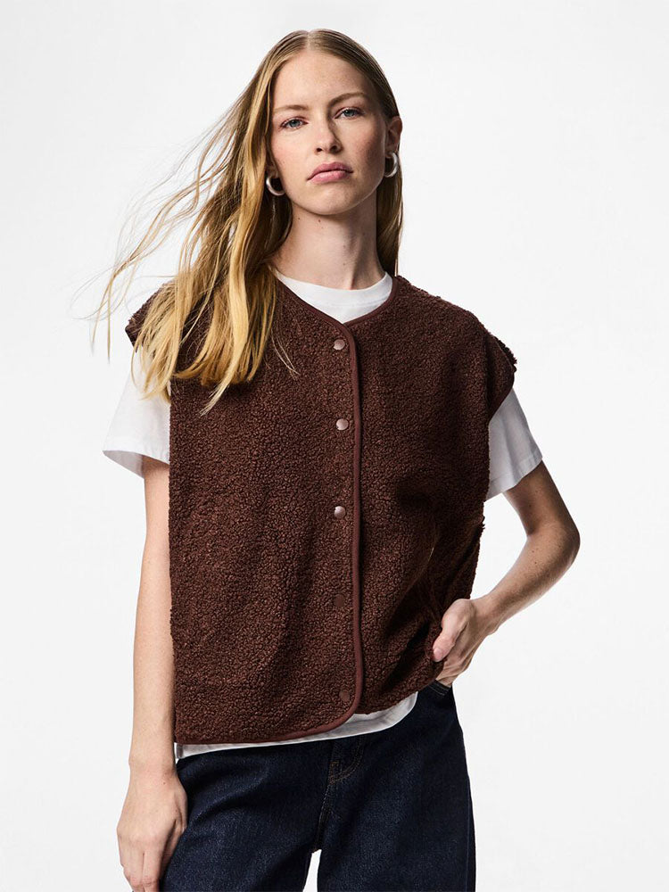 Pckatty Teddy Vest-Chicory Coffee