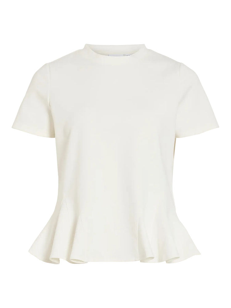 Vivelmera Peplum Top-White