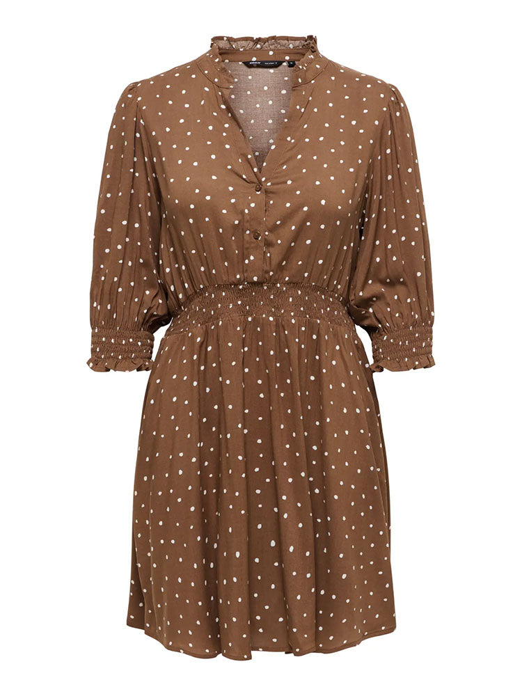 Onlraya Dress-Cocoa Brown/Milly Dots