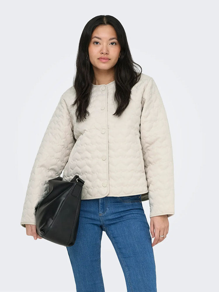 Onlheart Quilted Jacket-Cream