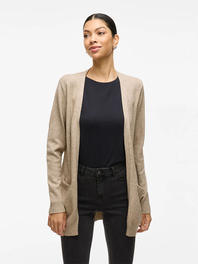 Viril Open Knit Cardigan-Natural