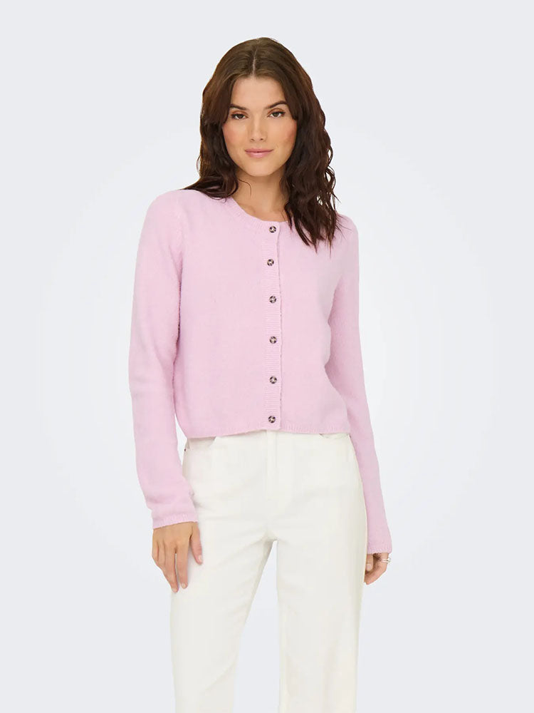 Jdychloe Short Knit Cardigan-Pink