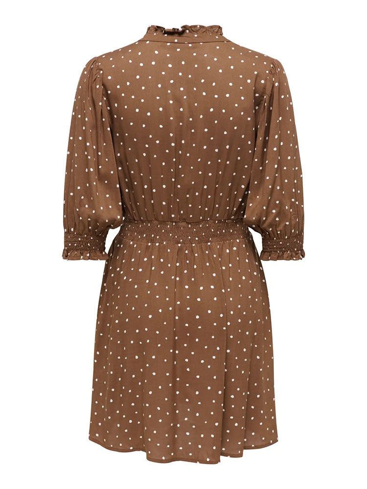 Onlraya Dress-Cocoa Brown/Milly Dots