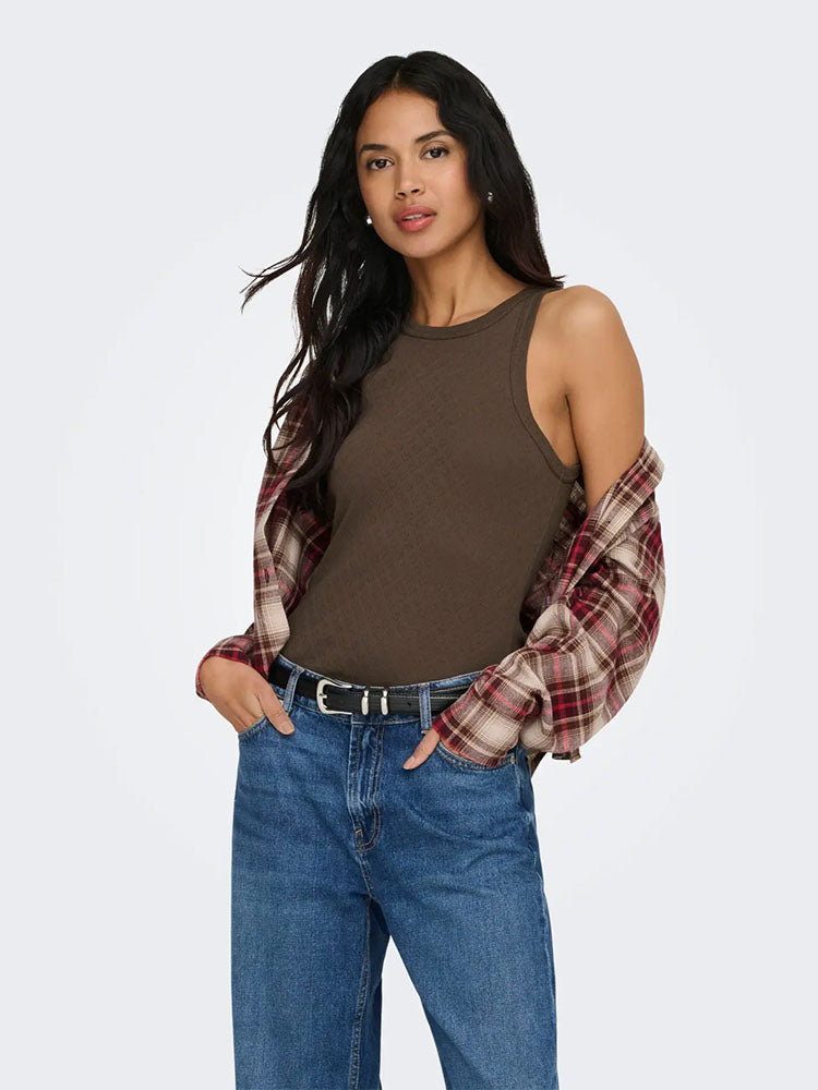 Onlmadison Tank Top-Brown