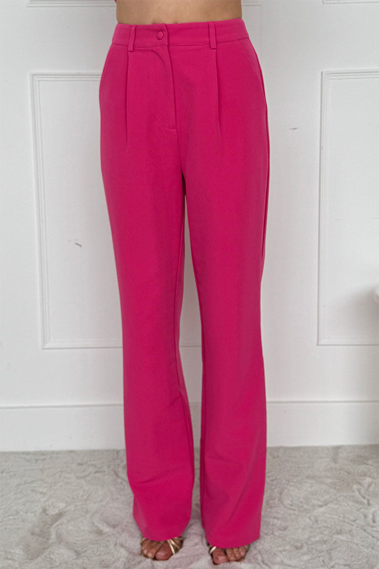 Jo Pleat Detail Tailored Trouser Fuchsia