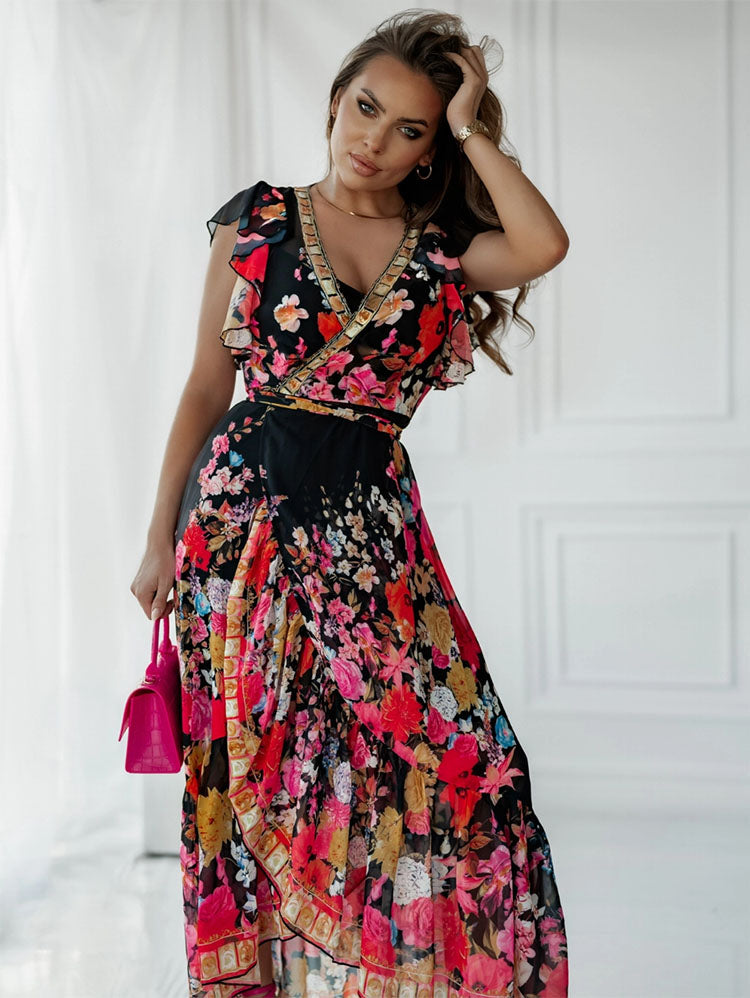 Maxi Dress "Imperial Garden" – Wrap Style