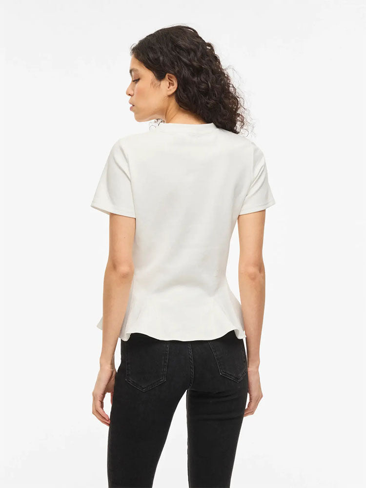 Vivelmera Peplum Top-White