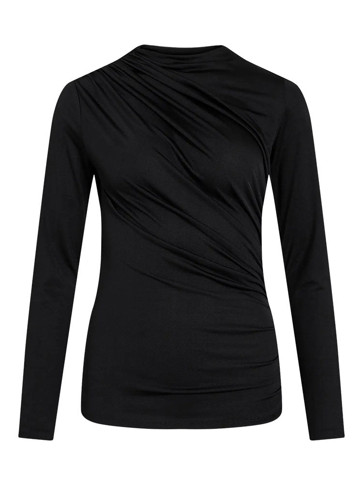 Vizurna Funnelneck Top-Black