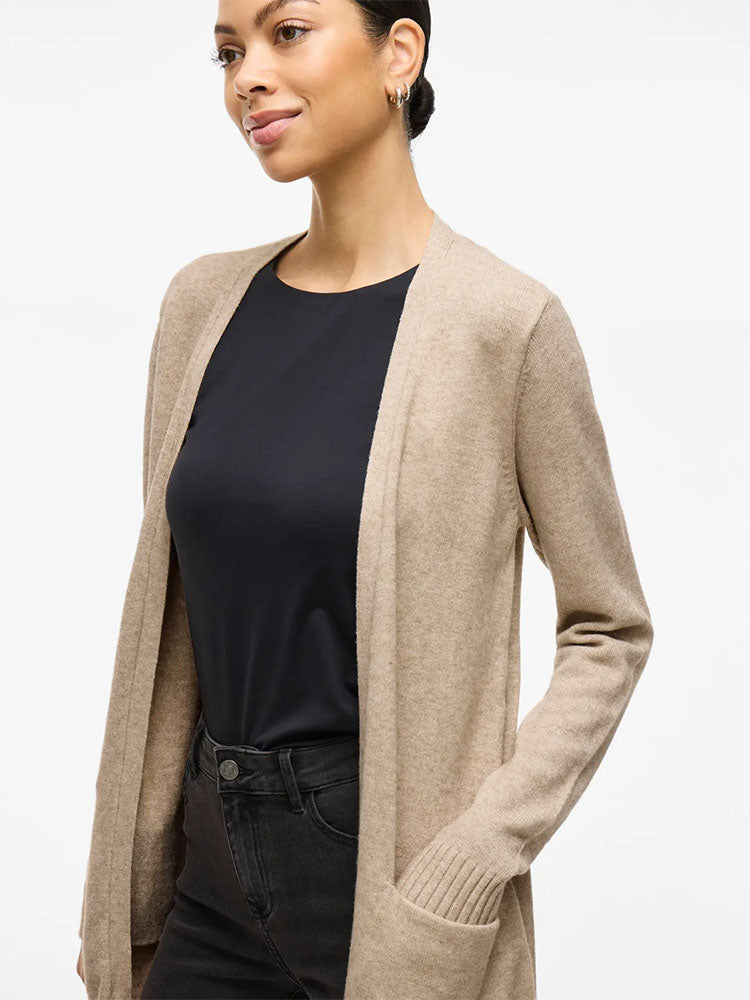 Viril Open Knit Cardigan-Natural