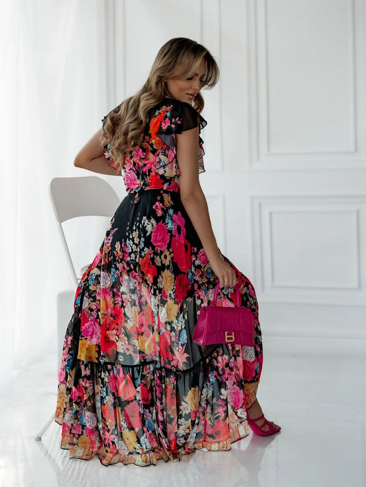 Maxi Dress "Imperial Garden" – Wrap Style