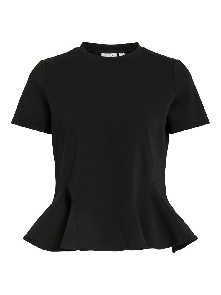 Vivelmera Peplum Top-Black