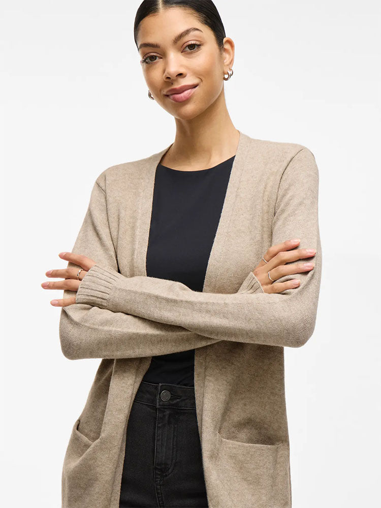 Viril Open Knit Cardigan-Natural