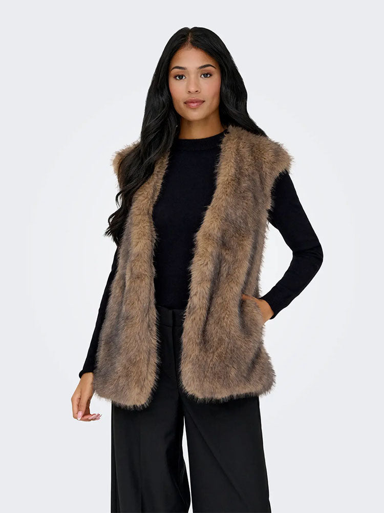 Onldawn Faux Fur Waistcoat