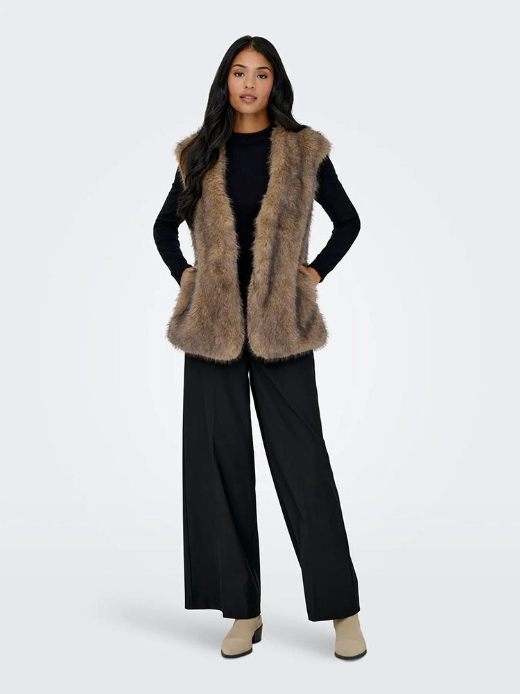 Onldawn Faux Fur Waistcoat