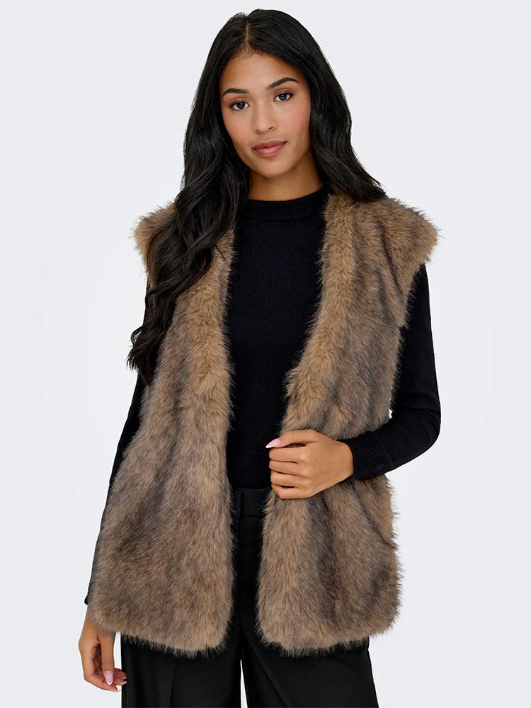 Onldawn Faux Fur Waistcoat