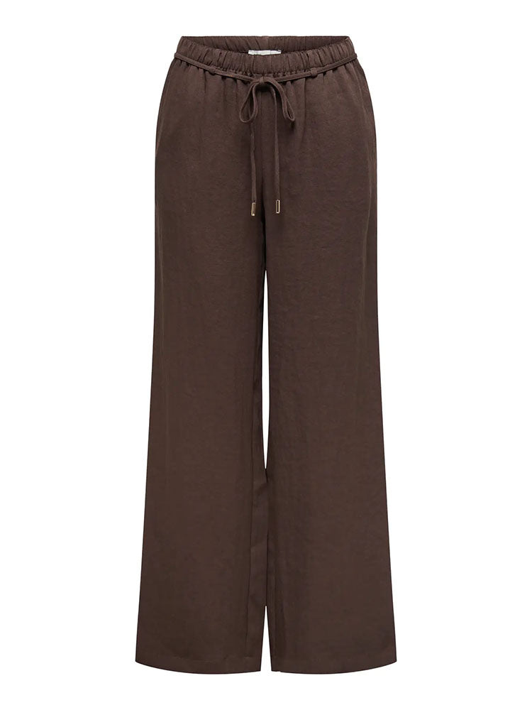 Jdyfinn Mid Waist Wide Trousers-Chocolate