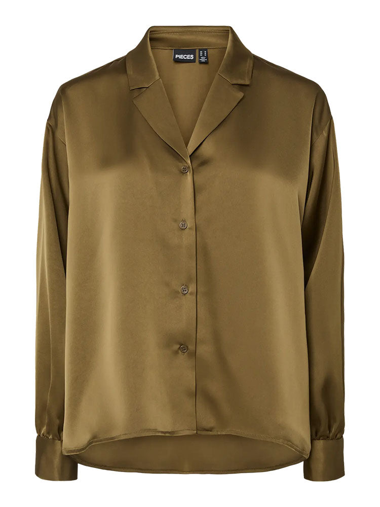 Pcronja Olive Satin Shirt