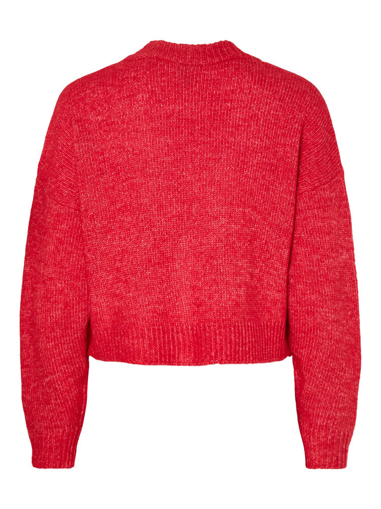 Pcjimma V-Neck Knit Cardigan-Red