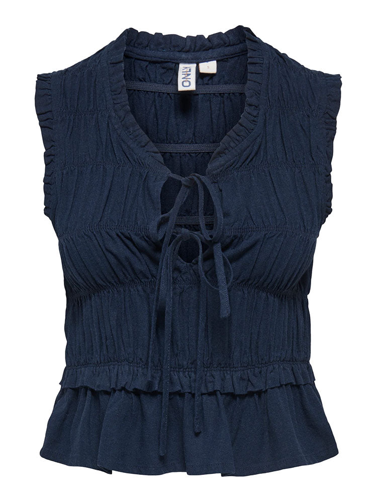 Onlgoa Linen Frill Top