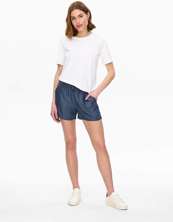 Onlpema Life Lyocell Shorts-Dark Blue Denim