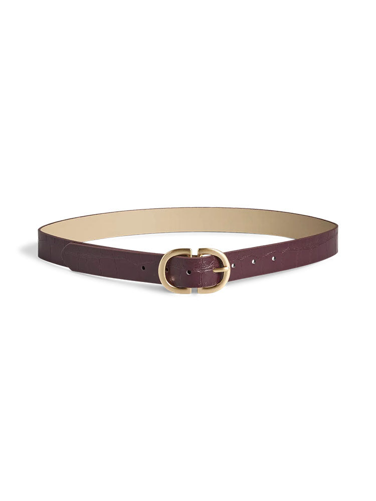 Pcjuva Croco Jeans Belt-Wine