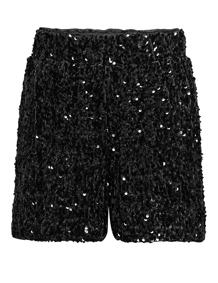 Onlconfidence Sequin Shorts-Black