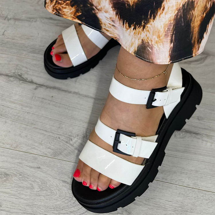 Something Sandals-White Patent
