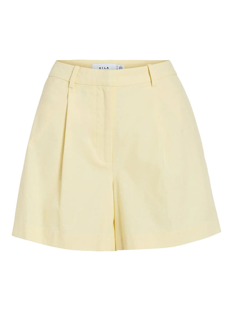 Vialara High Waist Shorts-Pastel Yellow