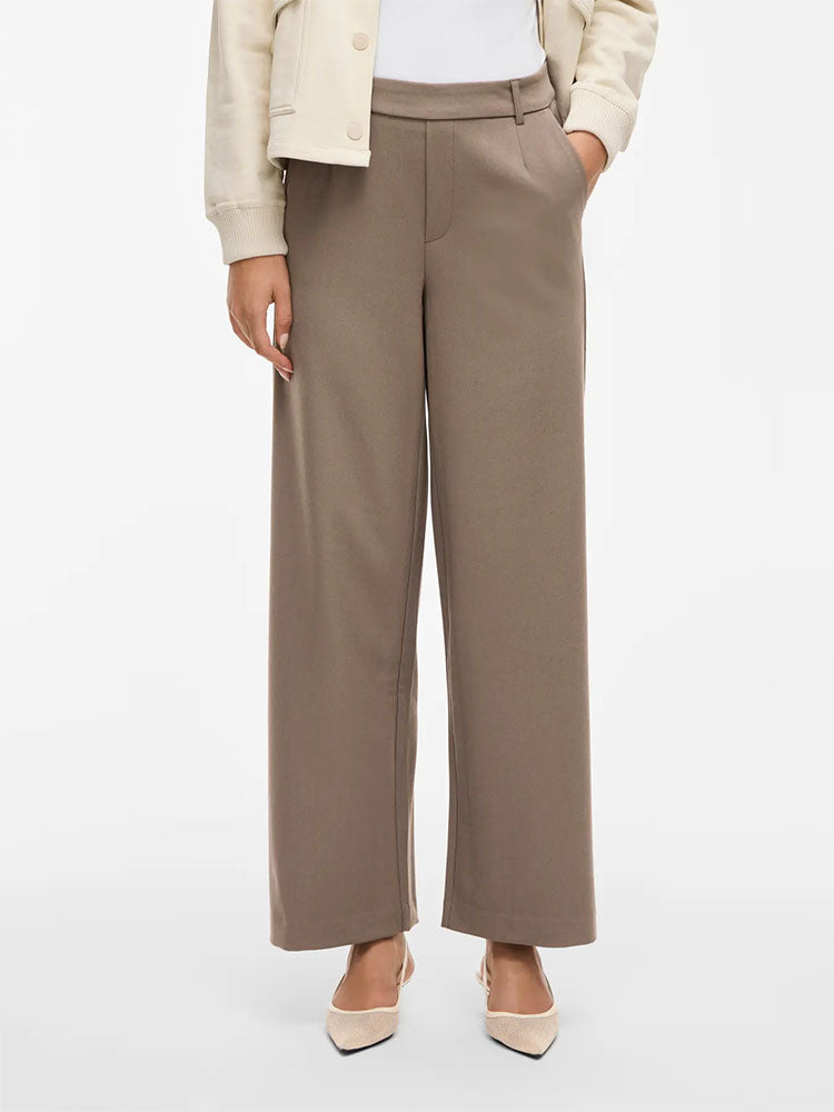 Vivarone High Waist Wide Trousers-Sand