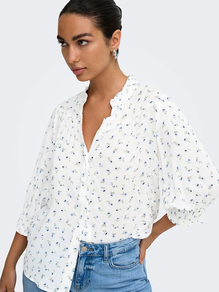 Onlraya Shirt-Blue Flower
