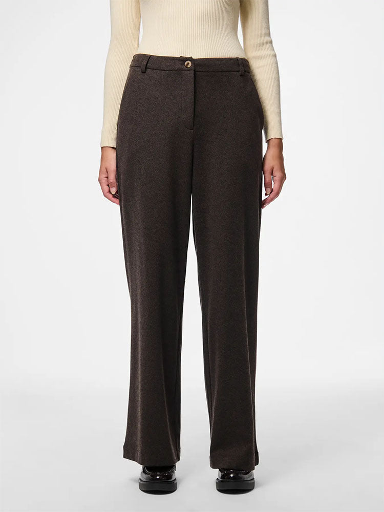 Pcmamilla High Waist Wide Trousers-Hot Fudge