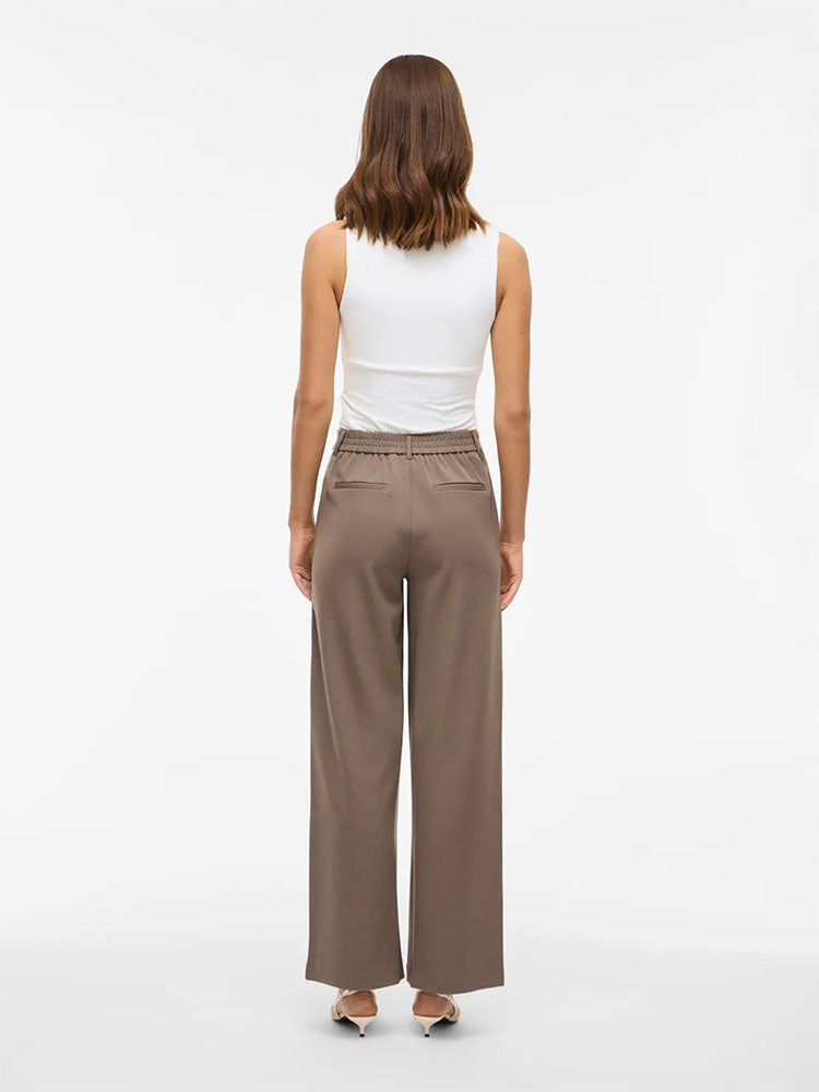 Vivarone High Waist Wide Trousers-Sand