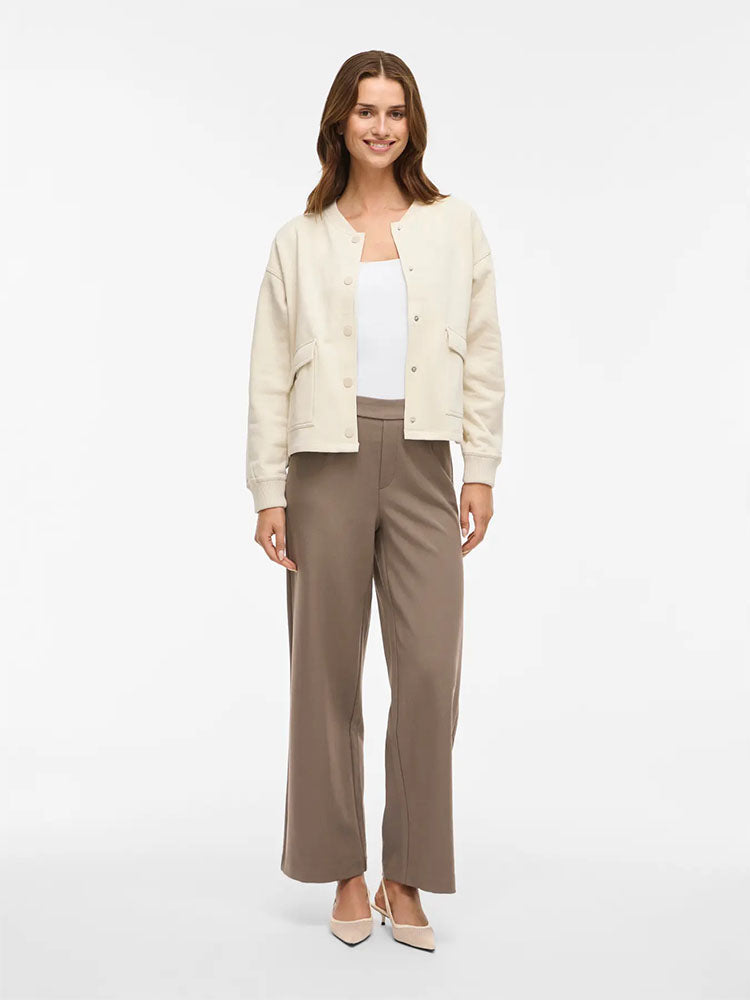 Vivarone High Waist Wide Trousers-Sand