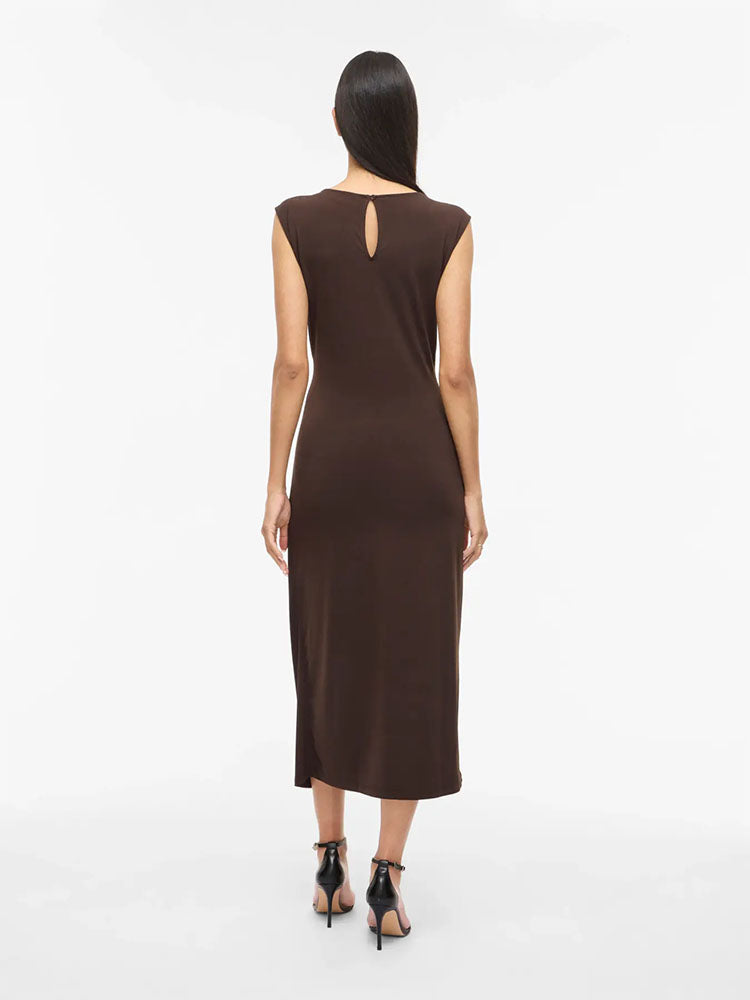 Vijustine Midi Dress-Chocolate