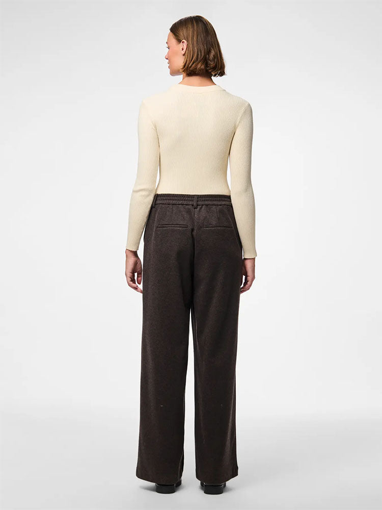 Pcmamilla High Waist Wide Trousers-Hot Fudge