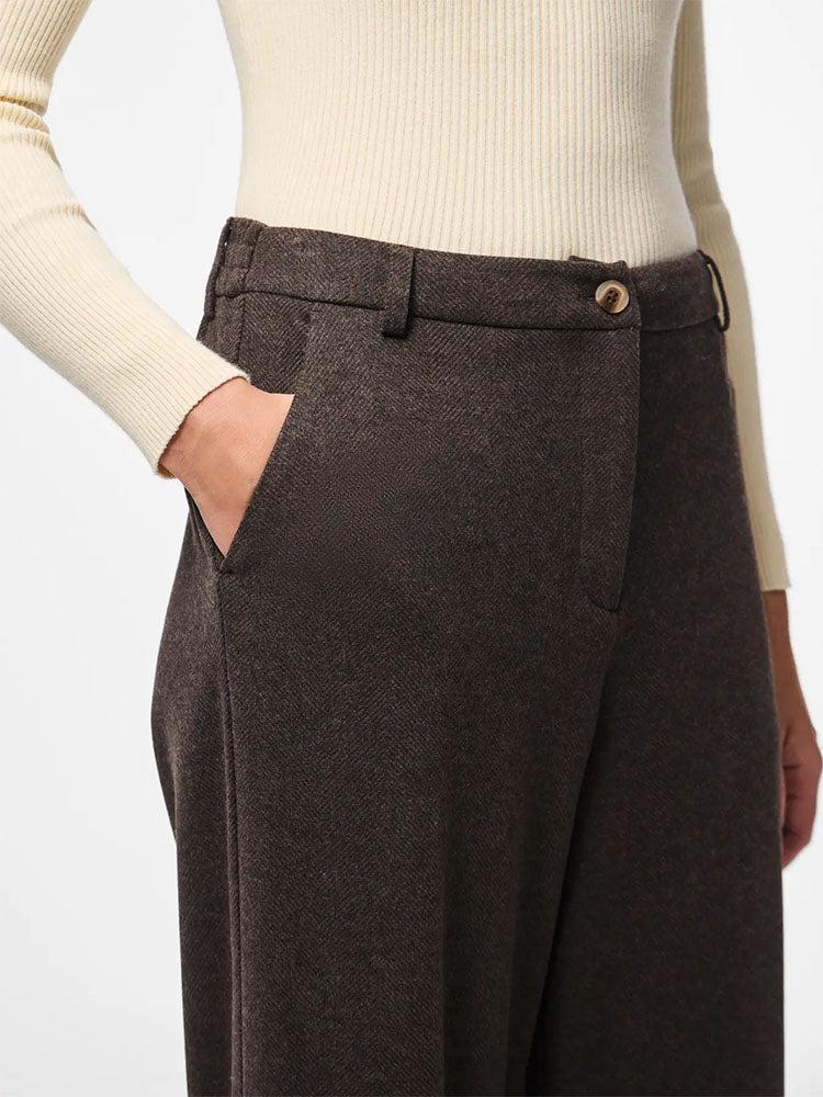 Pcmamilla High Waist Wide Trousers-Hot Fudge