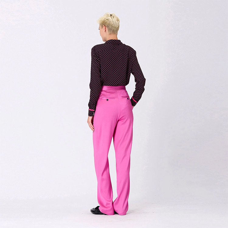 Straight Pants with Buckle Belt