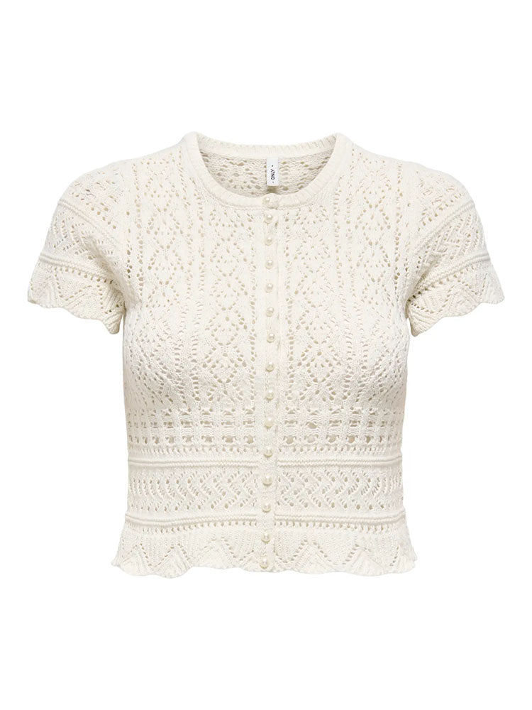 Onlelke Pearl Cardigan-Light Cream