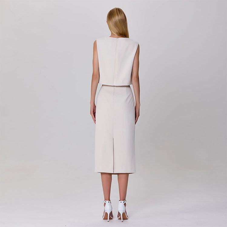 Sleeveless Embroidered Top-Stone