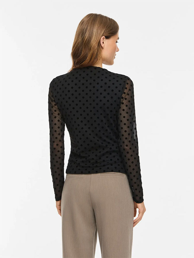 Virikke Funnel Black Mesh Black Polka Dots