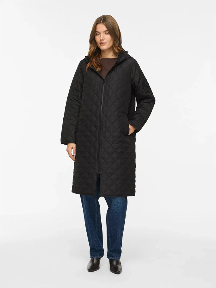 Vitate Hooded Coat-Black