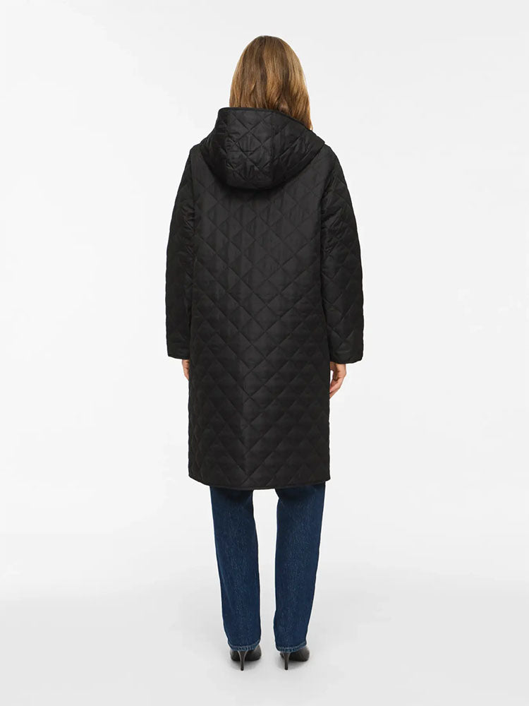 Vitate Hooded Coat-Black