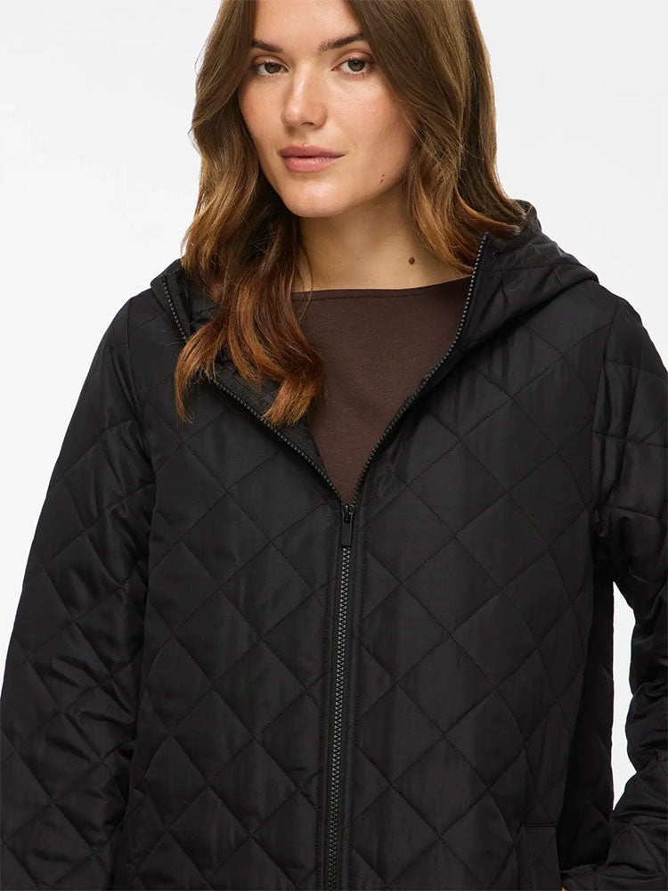 Vitate Hooded Coat-Black