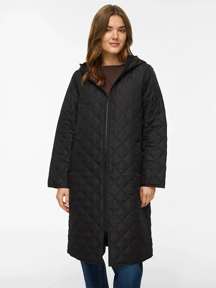 Vitate Hooded Coat-Black