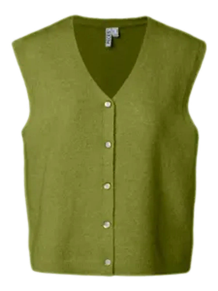 Pcelly Knitted Vest-Green