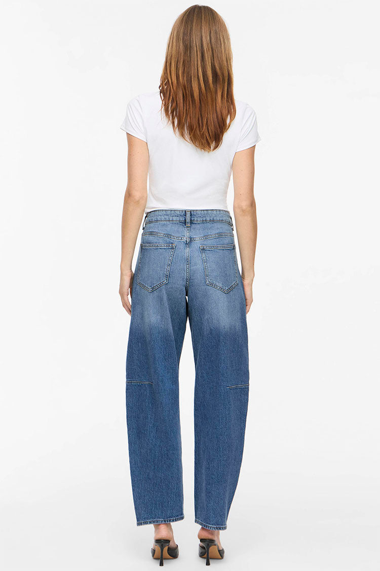 Vibrady Barrel Jeans- Medium Blue Denim