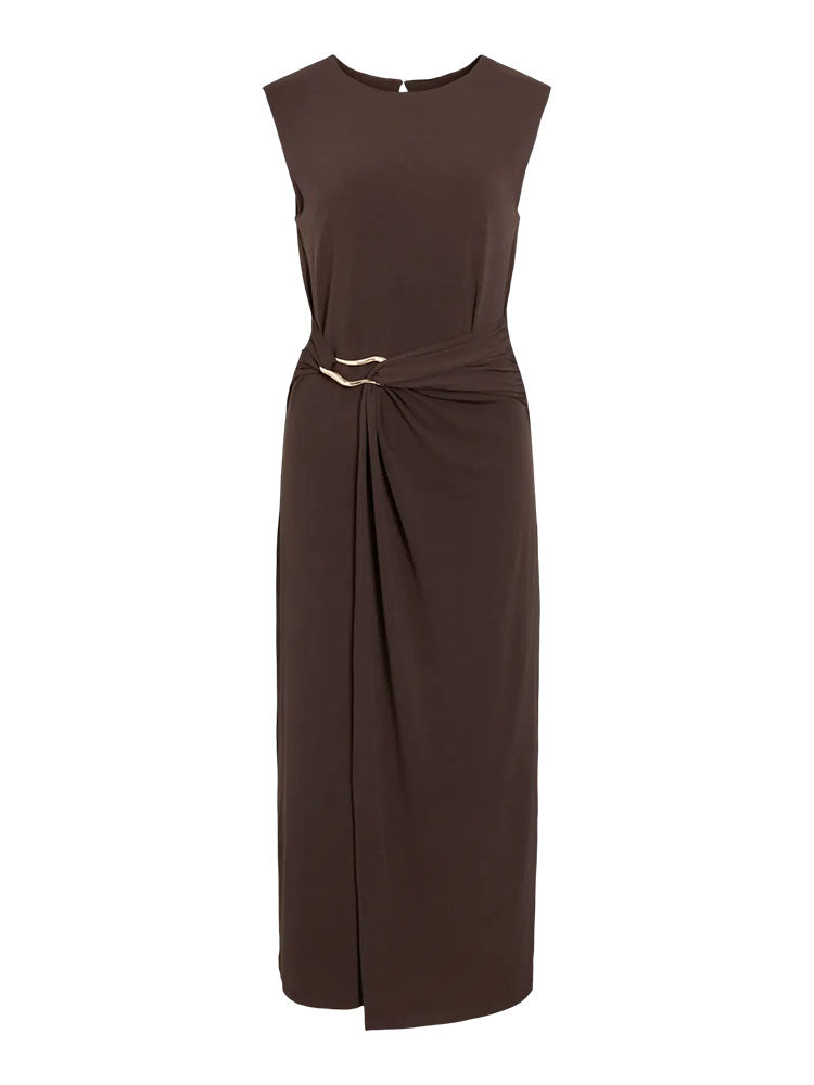 Vijustine Midi Dress-Chocolate